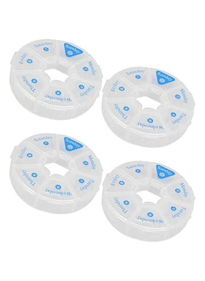Generic - Travel Case Portable 4 Pcs Box Pill Storage Case Round Pill Storage Container Medicine Chest Intelligent Travel Medicine Container Pill Storage Containers - Image 1