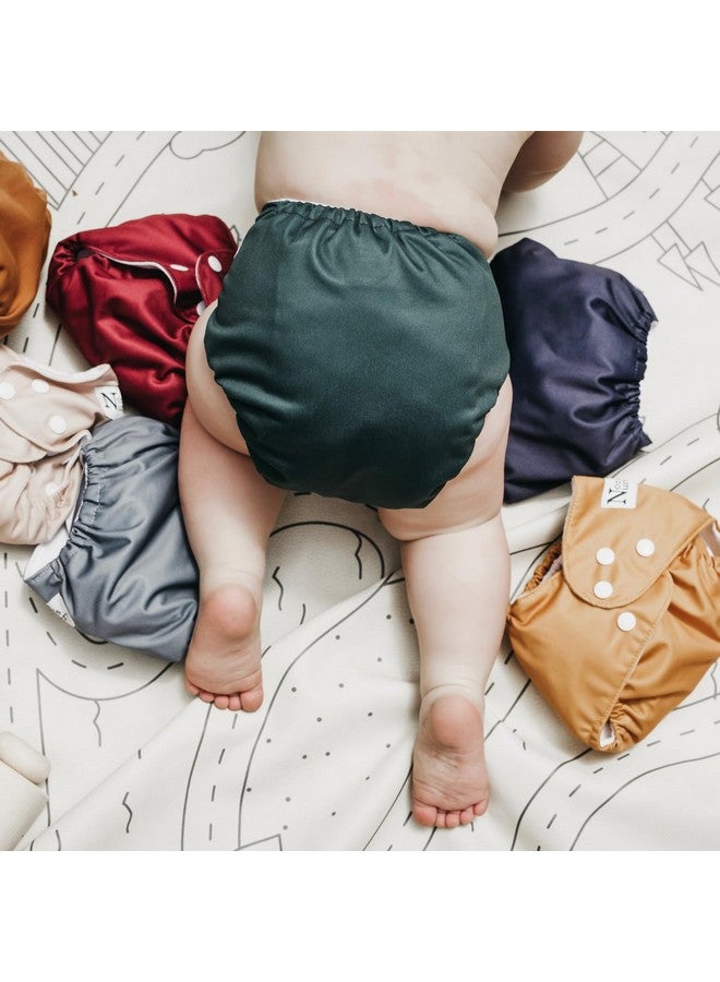 Nora's Nursery Nora's Nursery Cloth Diapers 7 Pack with 7 Inserts & 1 Wet Bag - Waterproof Cover, Washable, Reusable & One Size Adjustable Pocket Diapers for Newborns and Toddlers-Pacific Neutrals  - Image 4