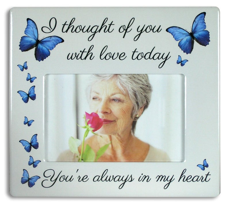 بانبيري ديزاينز Banberry Designs Frame Memorial Picture - فكرت فيك بالحب اليوم - تحية جميلة لفقدان أحد أفراد أسرته - لوحة التذكار للسيراميك - التعاطف - في الذاكرة المحبة - Image 2