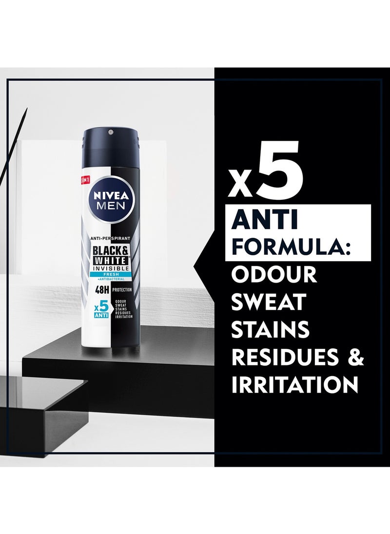 Antiperspirant Spray  Black And  White Invisible Fresh Pack of 2
