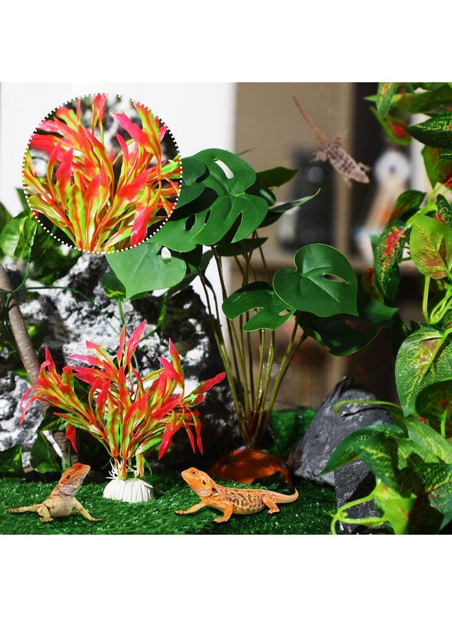 Luinabio 9 Pieces Reptile Jungle Vines Decor Set Include Bendable Flexible Climbing Plastic Plants with Suction Cups Tank Accessories Habitat Decor for Gecko, Snake, Hermit Crab - Image 4