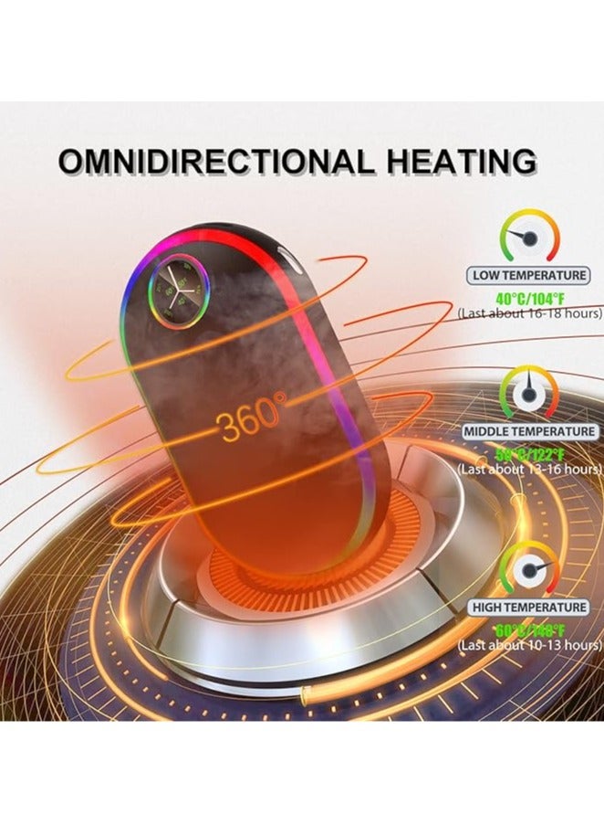 Rechargeable hand warmer, 10000 mAh electric hand warmer, 40 hours heating, portable, battery powered, 7 color variations, USB heater for camping, reusable - Image 5