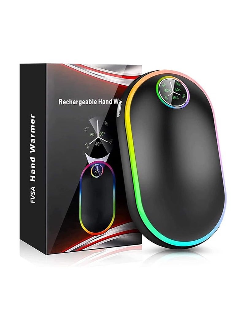 Rechargeable hand warmer, 10000 mAh electric hand warmer, 40 hours heating, portable, battery powered, 7 color variations, USB heater for camping, reusable - Image 1