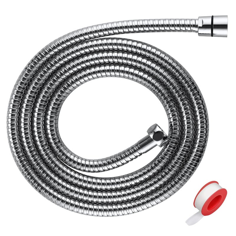 Oysdmn Extra Long Stainless Steel Shower Hose Metal KinkFree Handheld Shower Hose Extension with Brass Insert and Nut 79 Chrome - Image 2