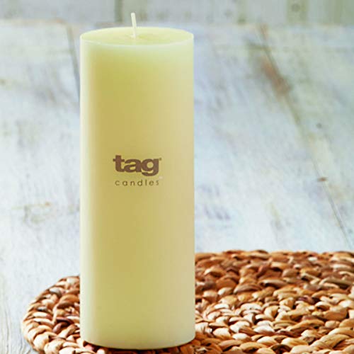 TAG Chapel 3X8 Ivory Pillar Paraffin Wax Candle Unscented Drip-Free Long Burning 115 Hours for Home Decor Wedding Parties 3x8 Ivory - Image 3