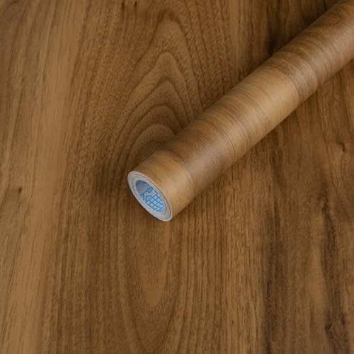Decoroom Wood Contact Paper Peel and Stick, Thicken Vintage Brown Wood Grain Wallpaper for Countertops Furniture, Natural Wood Furniture Sticker Self-Adhesive Removable Waterproof Vinyl Film 15.7 in X 118 in - Image 1