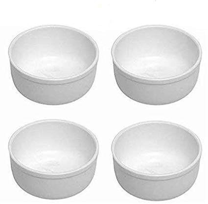 Urmila Plastic® Round Serving Bowl, Acrylic Dinner Lunch Katori/Bowl, Multipurpose Bowls for Serving Curry, Pudding, Ice Cream, Soups, Desserts (White) (4) - Image 1