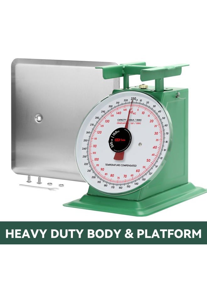 ta da Tada 150kg/330lbs Heavy Duty Industrial Scale Mechanical Kitchen and Food Scale with Stainless Steel Platform - Image 2
