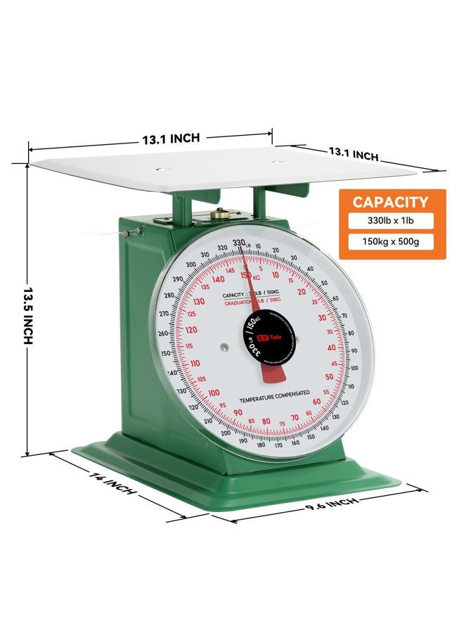 ta da Tada 150kg/330lbs Heavy Duty Industrial Scale Mechanical Kitchen and Food Scale with Stainless Steel Platform - Image 5