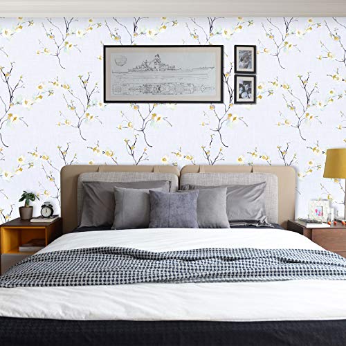 WENMER Beige Floral Peel and Stick Wallpaper - 17.71"x197" Modern Floral Removable Wallpaper for Bedroom, Cabinets, Kitchen Backsplash, Staircase, Shelf Backing - Image 5
