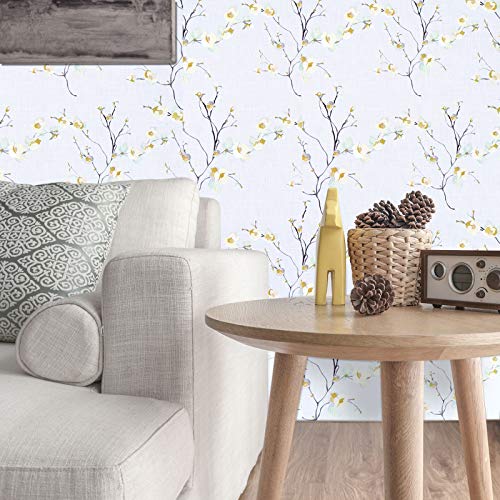 WENMER Beige Floral Peel and Stick Wallpaper - 17.71"x197" Modern Floral Removable Wallpaper for Bedroom, Cabinets, Kitchen Backsplash, Staircase, Shelf Backing - Image 4