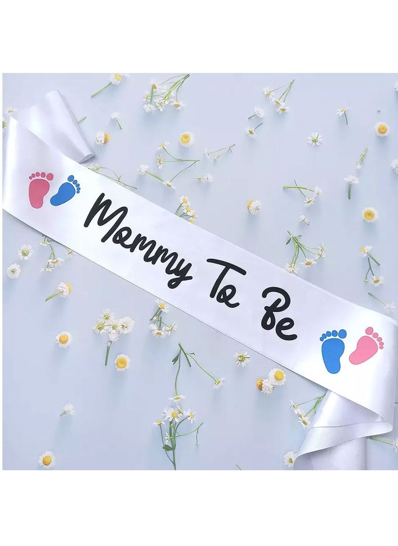 MARGOUN Mommy to Be Sash for Baby Shower Gender Reveal Party Decorations Accessories  - Image 1