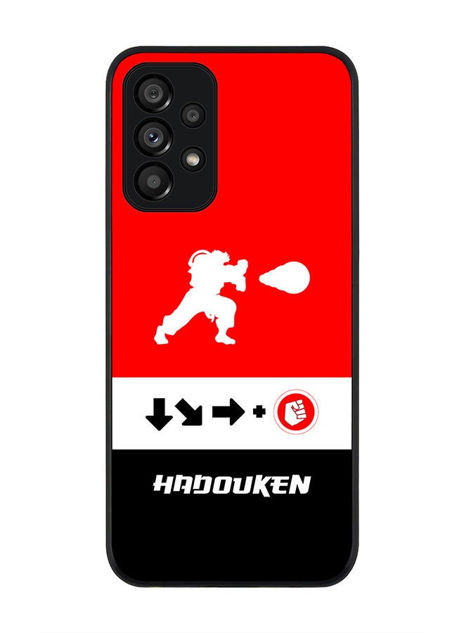 Stylizedd Rugged Black edge case for Samsung Galaxy A73 5G Slim fit Soft Case Flexible Rubber Edges Anti Drop TPU Gel Thin Cover - Hadouken - Image 1
