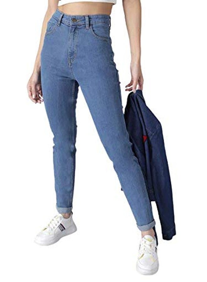 KOTTY Women's High Rise Jeans(Light Blue,26) - Image 1
