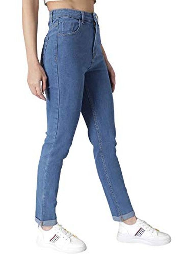 KOTTY Women's High Rise Jeans(Light Blue,26) - Image 3