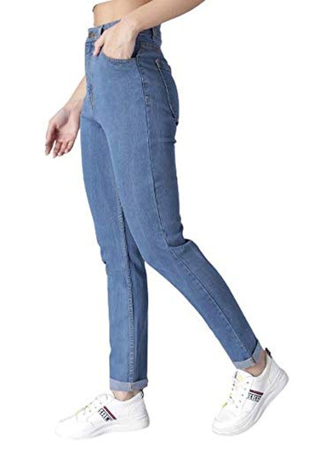KOTTY Women's High Rise Jeans(Light Blue,26) - Image 2