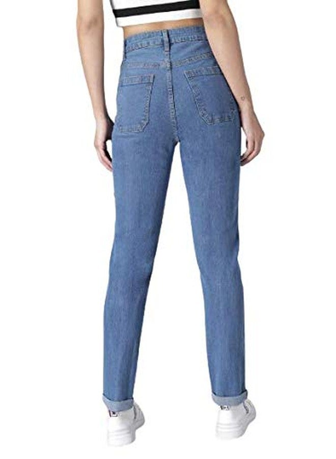 KOTTY Women's High Rise Jeans(Light Blue,26) - Image 4