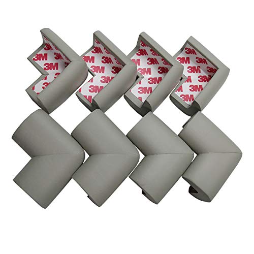 AnFun Corner Protector Baby Proof | Corner Guard Child Safety for Babies, Toddlers, Kids | Foam Corner Covers for Furniture, Table, Desk | 8 Pack (Grey) - Image 1
