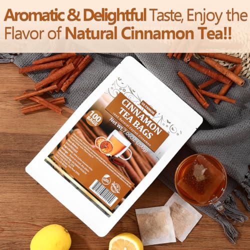 ULTHMOK Premium 100 Pure Ceylon Cinnamon Tea Bags, Made with 100% Ceylon Cinnamon Sticks, No Additives & Caffeine Free. - Image 2