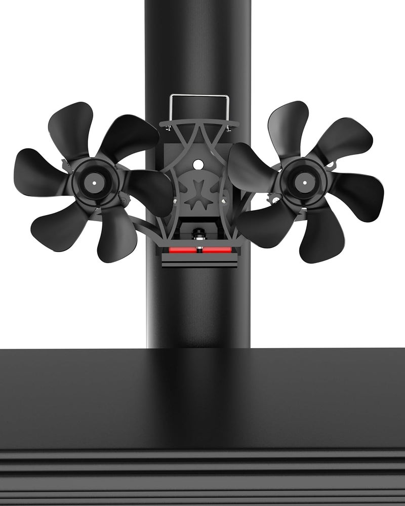 HIDALIFE Wood Stove Fan Heat Powered, Magnetically Flue Pipe Mounted Dual Motor 12 Blades Fan, Non Electric, Silent Thermal for Gas Pellet Wood Burner Tent Stove Accessories - Image 1