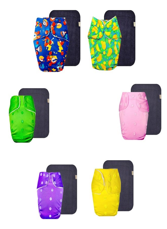 حفاضات قماشية فاخرة من دمبلدو مع حشوة سوداء (عبوة من 6 قطع) | ملائمة تمامًا | قابلة لإعادة الاستخدام والغسل | سهلة التنظيف | موثوق بها من قبل الأمهات | من 3 أشهر إلى 3 سنوات | مناسبة للجنسين - Image 1