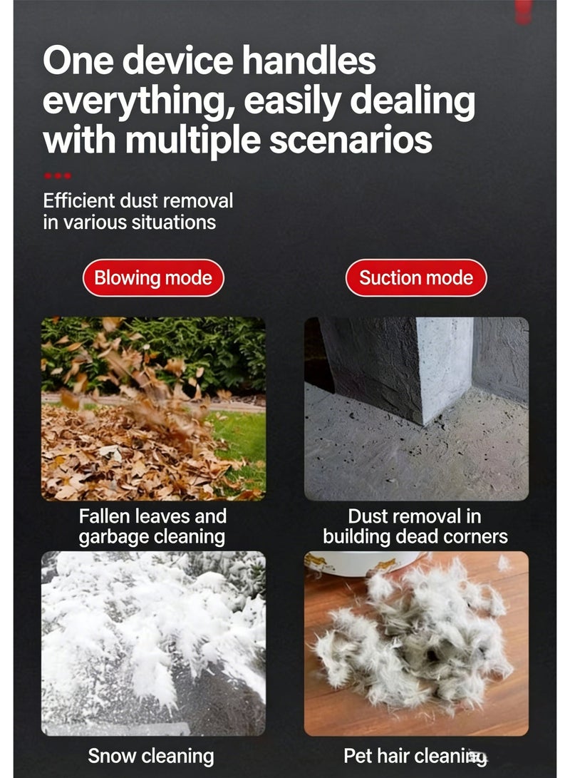 Halamine 21V  Cordless Leaf Blower,2-in-1 Lightweight Cordless Leaf Vacuum,with Battery and Charger,Handheld Electric Leaf Blowers,120MPH Small Leaf Blower,Yard Tools,For Lawn Care Patio Backyard Leaves and Dust,Yellow - Image 5