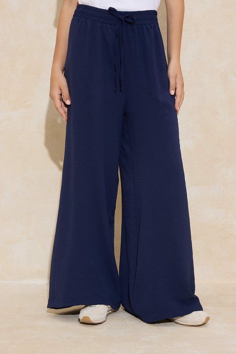 trendyol Navy Blue Wide Leg Wide Leg Woven Trousers Tctss22Pl0240 - Image 3