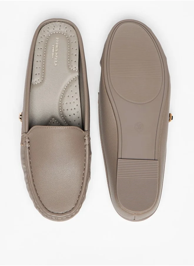 Flora Bella By Shoexpress Textured Slip-On Mules