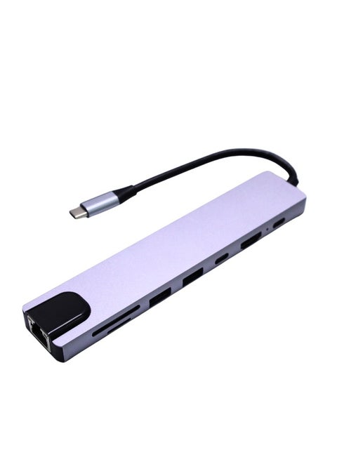 8 In1 USB C Type C HUB Splitter USB Adapter to 4K Multi USB 3.0 SD Card Reader Rj45 Macbook Air M1