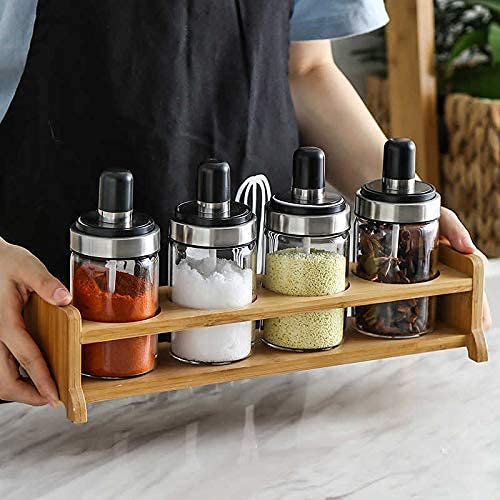 CYOFQD 300 Ml Spoon jar with airtight Attached lid Borosilicate Glass Storage Jar for ghee Pickle jar Salt Sugar Ketchup Chutney Set Of 2 - Image 1