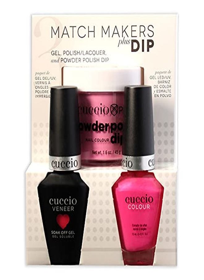 Cuccio Colour Matchmakers Plus Nail Dip - Matching Mani-Pedi With Flawless Coordination - A Color Lacquer And Color Veneer Gel Polish In The Same Color - She Rocks - Large - 3 Pc Kit  - Image 5