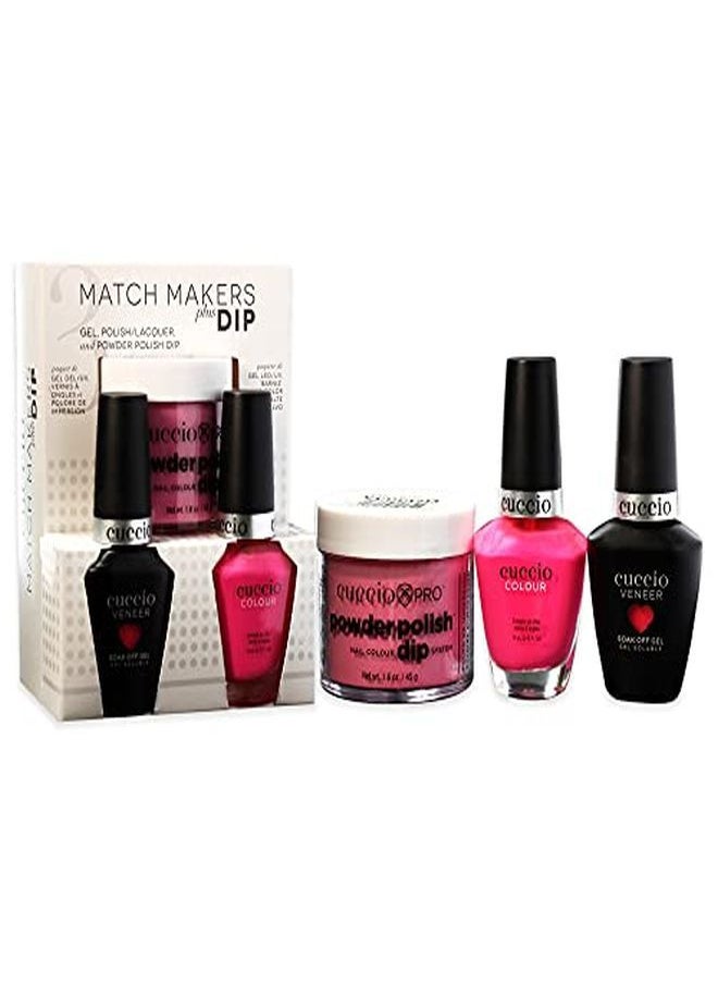 Cuccio Colour Matchmakers Plus Nail Dip - Matching Mani-Pedi With Flawless Coordination - A Color Lacquer And Color Veneer Gel Polish In The Same Color - She Rocks - Large - 3 Pc Kit  - Image 3