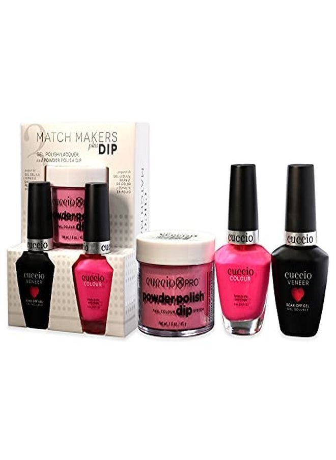 Cuccio Colour Matchmakers Plus Nail Dip - Matching Mani-Pedi With Flawless Coordination - A Color Lacquer And Color Veneer Gel Polish In The Same Color - She Rocks - Large - 3 Pc Kit  - Image 4
