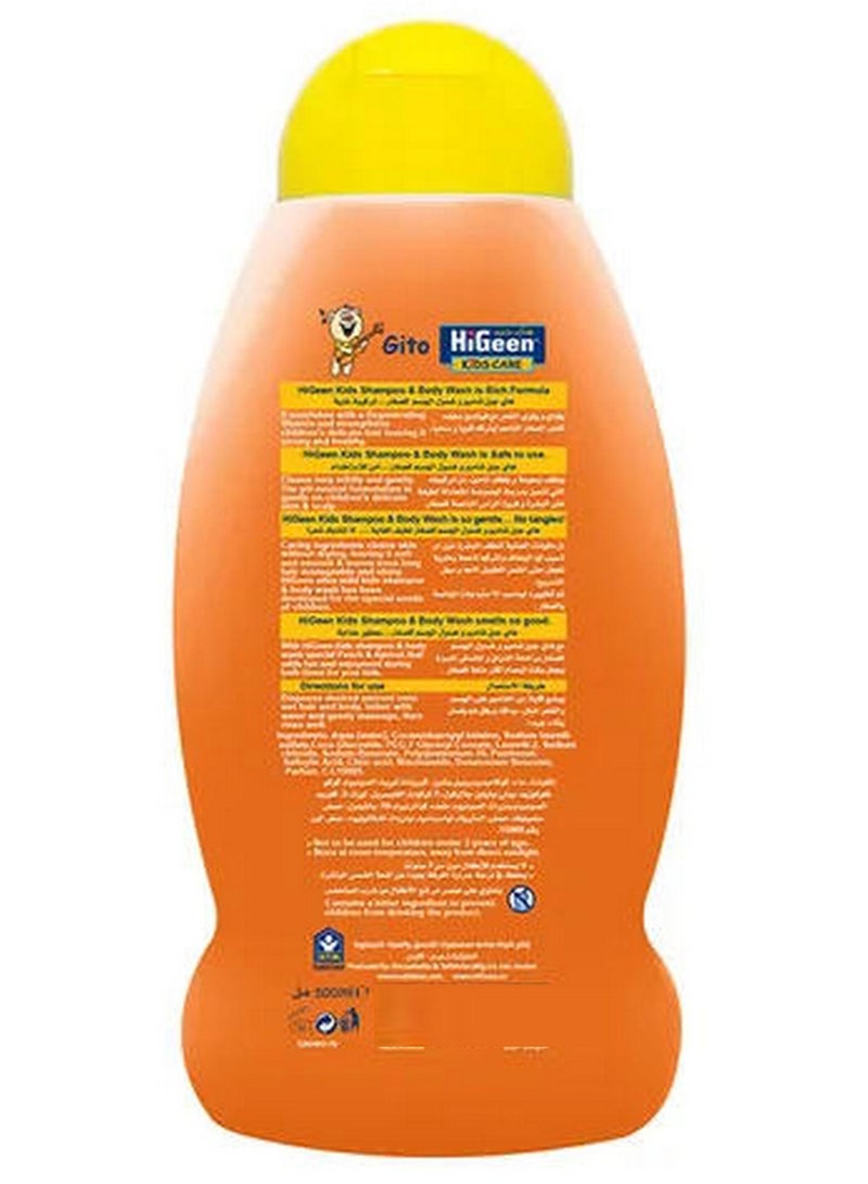 هيجين شامبو وغسول للجسم للأطفال من الرأس إلى القدمين برائحة الخوخ والمشمش 500 مل - Image 2