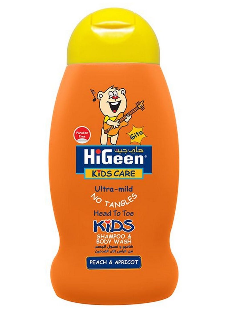 هيجين شامبو وغسول للجسم للأطفال من الرأس إلى القدمين برائحة الخوخ والمشمش 500 مل - Image 1