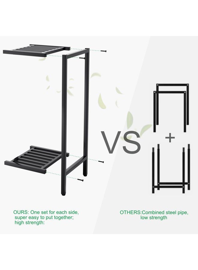 Zhongma 2 Tier 30" Tall Indoor Outdoor Plant Stand Heavy Duty Metal Flower Stand for Patio, Home, Garden, 220 LBS Capacity & Heavy Duty Construction - Image 3