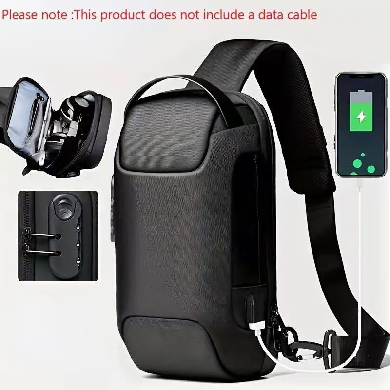 Multifunctional Sports Motorcycle Bag With Usb Port Password Crossbody Bag Large Capacity Sports Motorcycle Bag Single Shoulder Crossbody For Men - Image 2