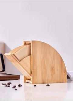 XiuWoo Fan - Shaped Pour Over Coffee Filter Paper Storage Box Beige 15.7*8.2*16.7 Cm  - Image 1