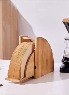 XiuWoo Fan - Shaped Pour Over Coffee Filter Paper Storage Box Beige 15.7*8.2*16.7 Cm  - Image 4