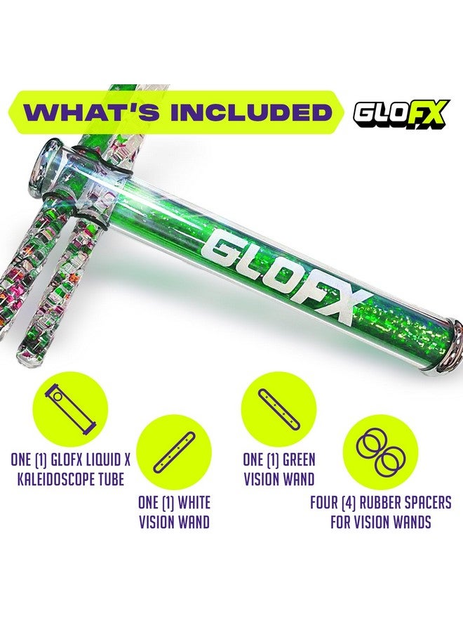 جلو اف اكس أنبوب كاليدوسكوب السائل الأخضر GloFX مقاس 7.5 بوصة - كاليدوسكوبات ملونة للبالغين، عصي لامعة للحفلات - عصي لامعة حسية - Image 4