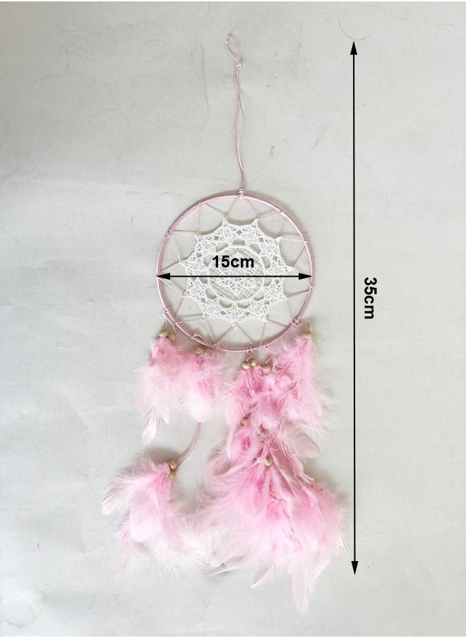 XIANGYU Wall Hanging Art Dreamcatcher Feather Pink Color Tapestry Girls Hogar Room Decor  - Image 5