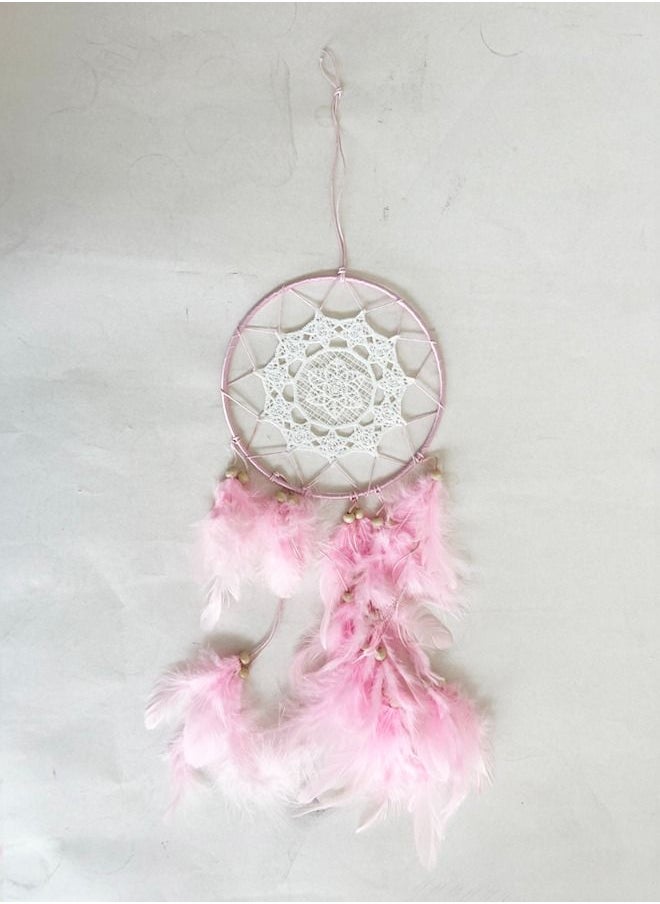 XIANGYU Wall Hanging Art Dreamcatcher Feather Pink Color Tapestry Girls Hogar Room Decor  - Image 1