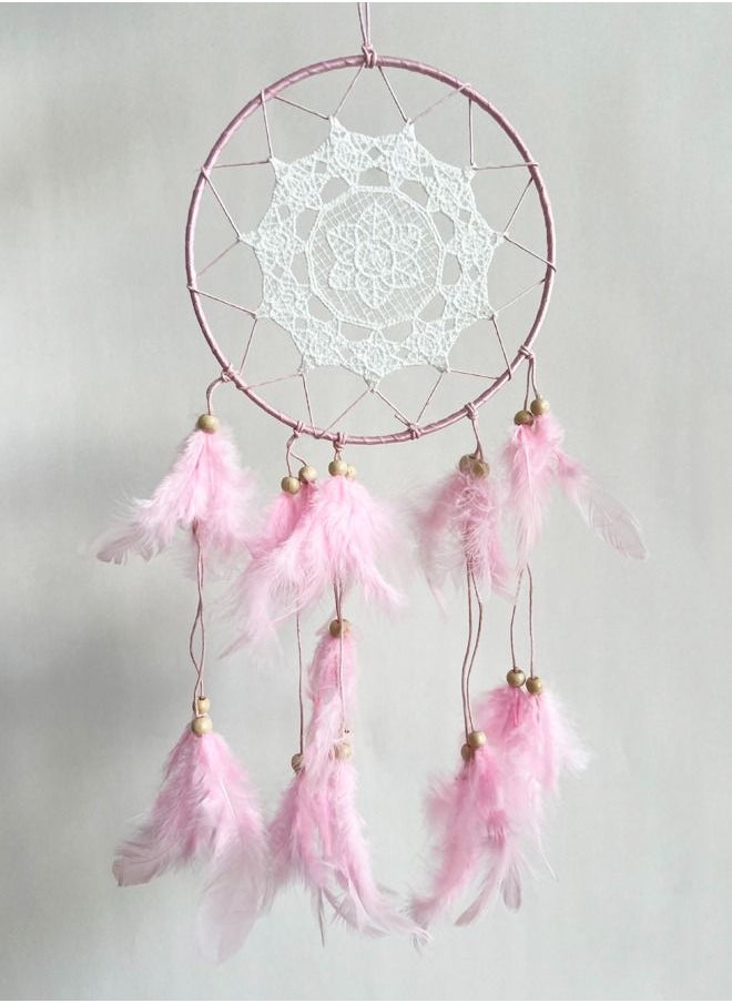 XIANGYU Wall Hanging Art Dreamcatcher Feather Pink Color Tapestry Girls Hogar Room Decor  - Image 2