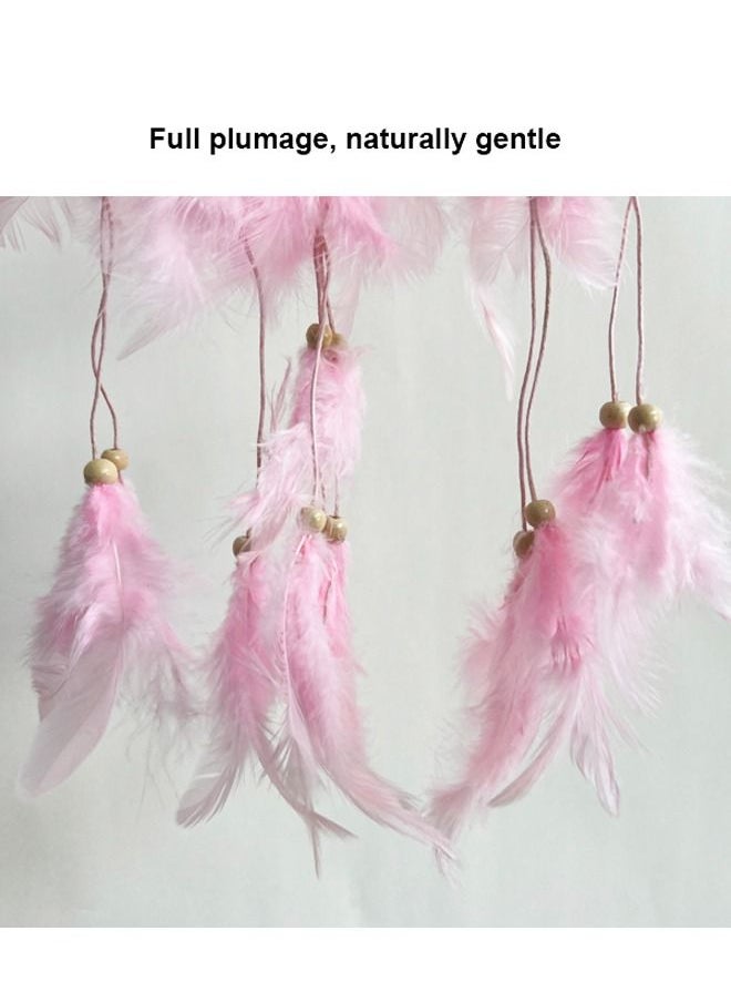 XIANGYU Wall Hanging Art Dreamcatcher Feather Pink Color Tapestry Girls Hogar Room Decor  - Image 4