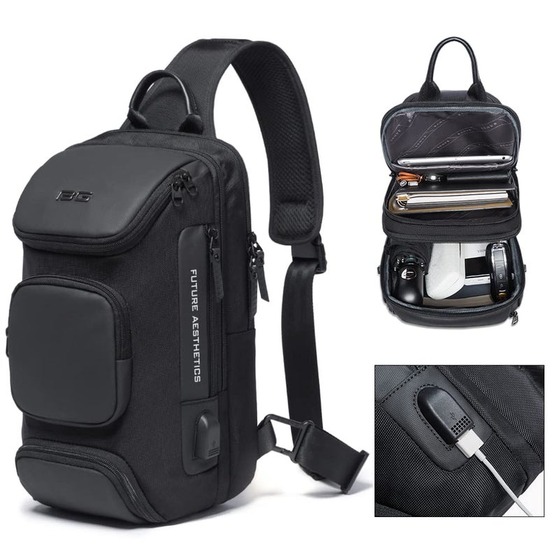 BANGE Sling Bag, Waterproof Crossbody Backpack, Shoulder Bag for Men - Image 4