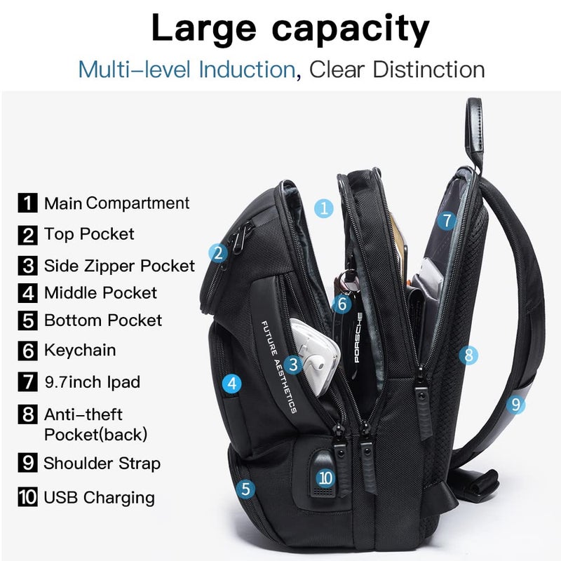 BANGE Sling Bag, Waterproof Crossbody Backpack, Shoulder Bag for Men - Image 2