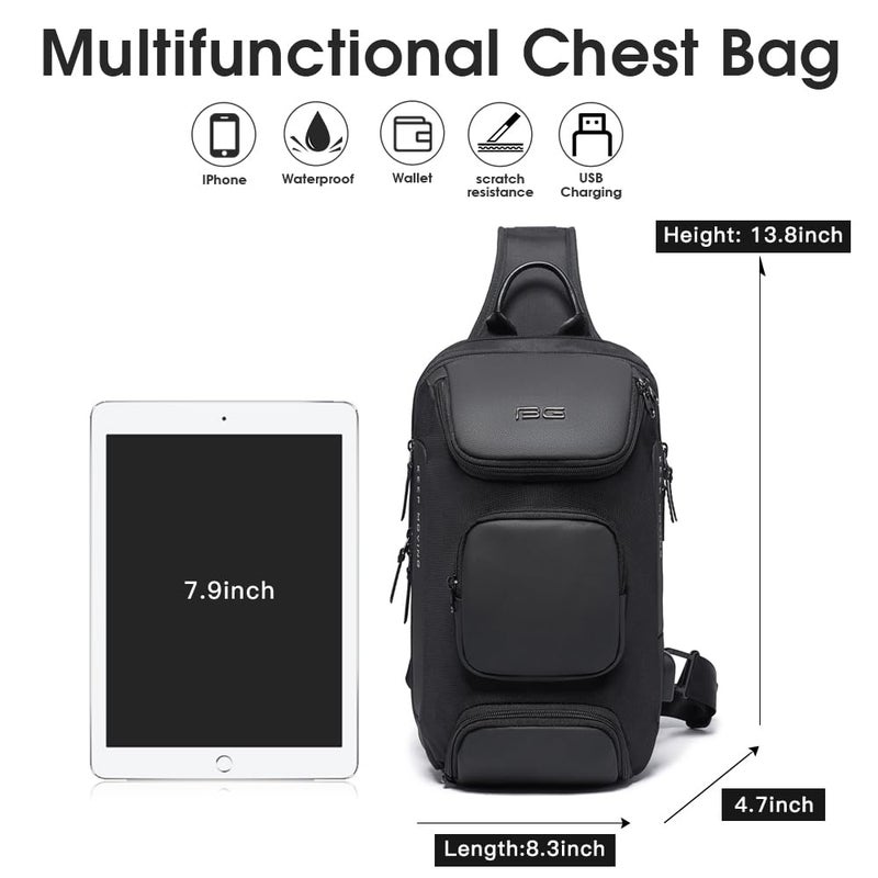 BANGE Sling Bag, Waterproof Crossbody Backpack, Shoulder Bag for Men - Image 5