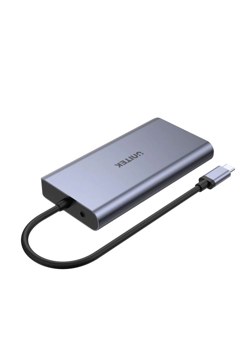 USB-C Dual Display Hub 8-IN-1 with USB 5Gbps and PD 100W Charging