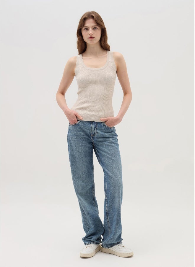 Ovs Ribbed tank top with lurex - Image 1