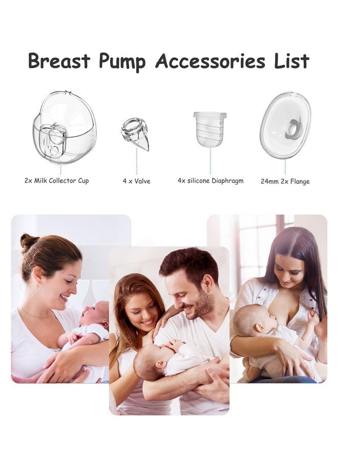 Gowing قطع غيار مضخة الثدي القابلة للارتداء متوافقة مع مضخة الثدي القابلة للارتداء S32، تشمل صمام بطة، غشاء سيليكون، فلانج 24 مم، كوب جمع الحليب، مجموعتان - Image 3